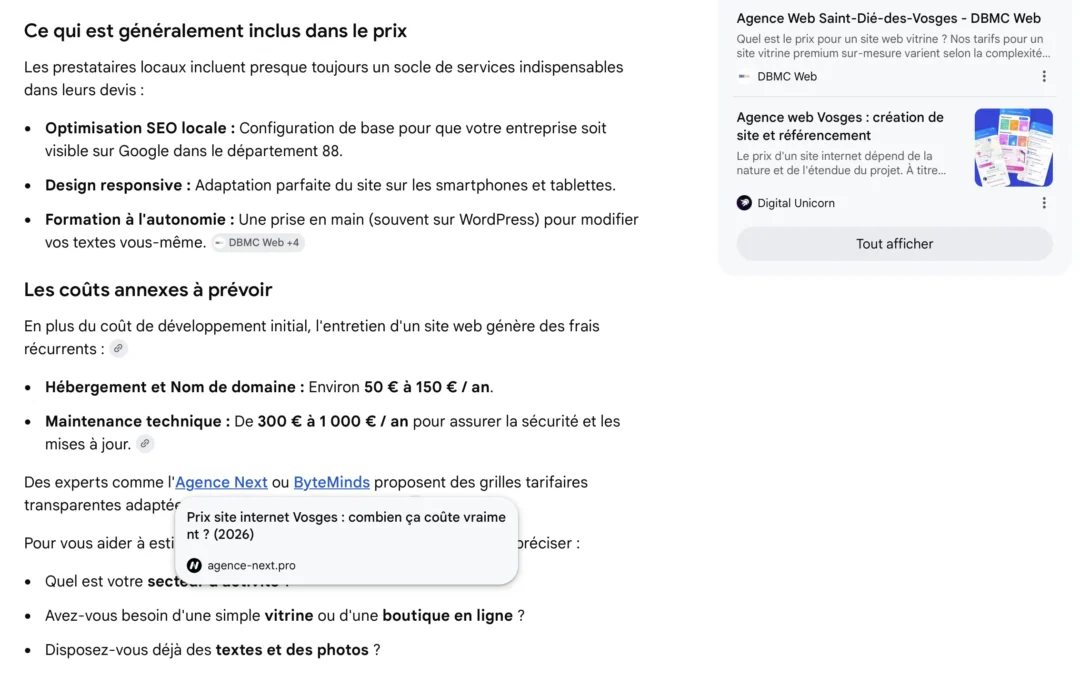 GEO : apparaître dans ChatGPT et Gemini pour une entreprise des Vosges