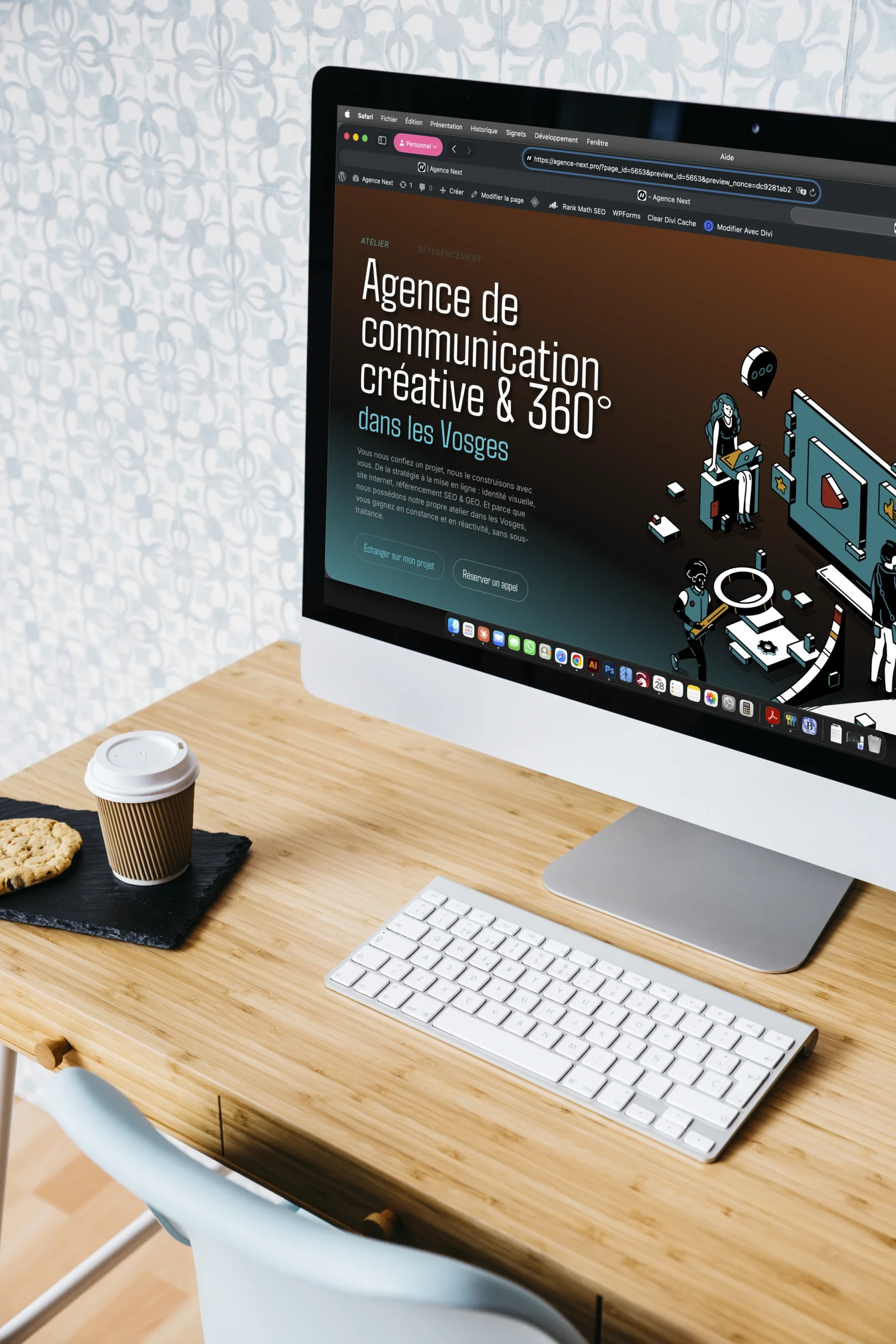 Site internet créé par Agence Next affiché sur un écran de bureau